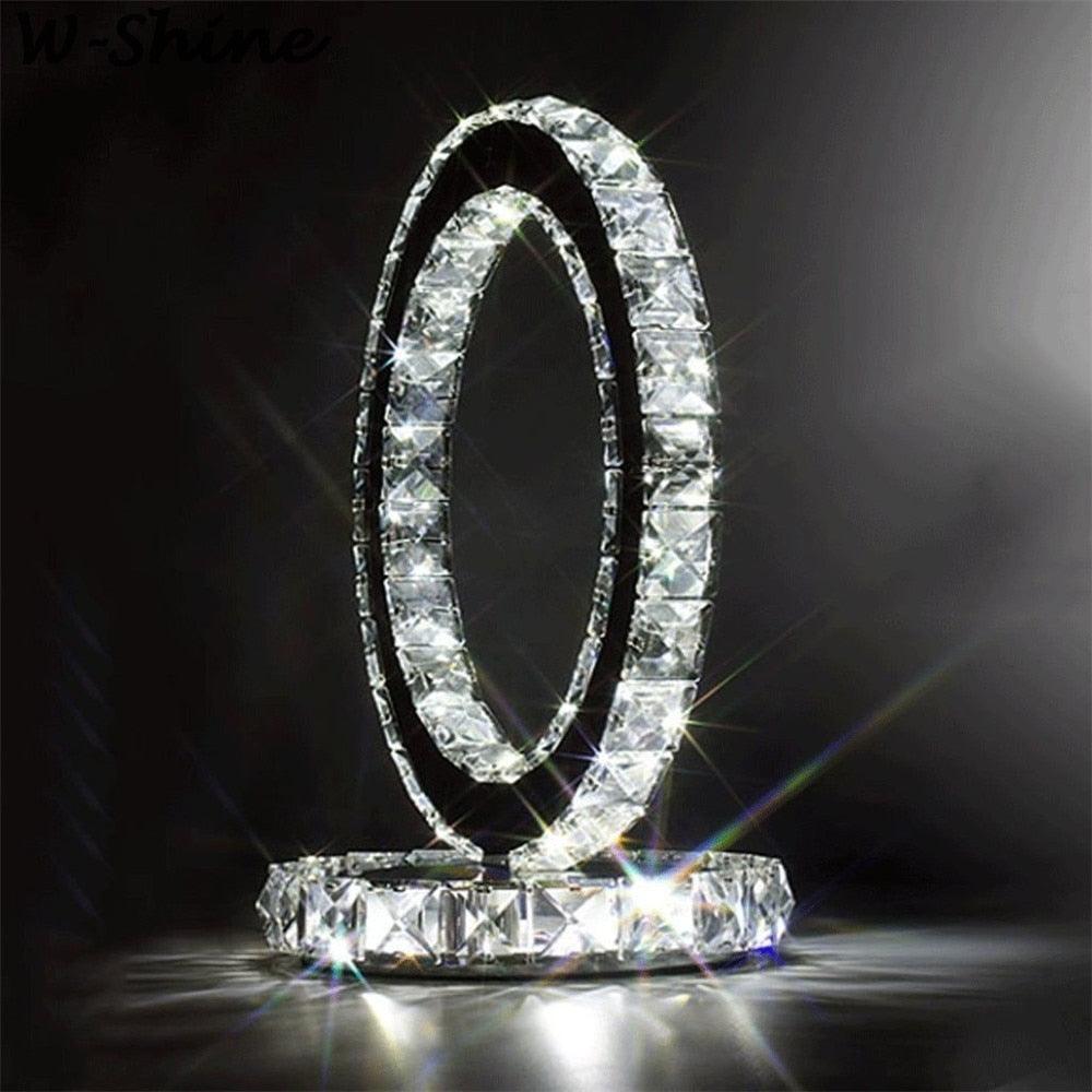 Crystal Rings Table Lamp | Stainless Steel, Crystal | Chrome