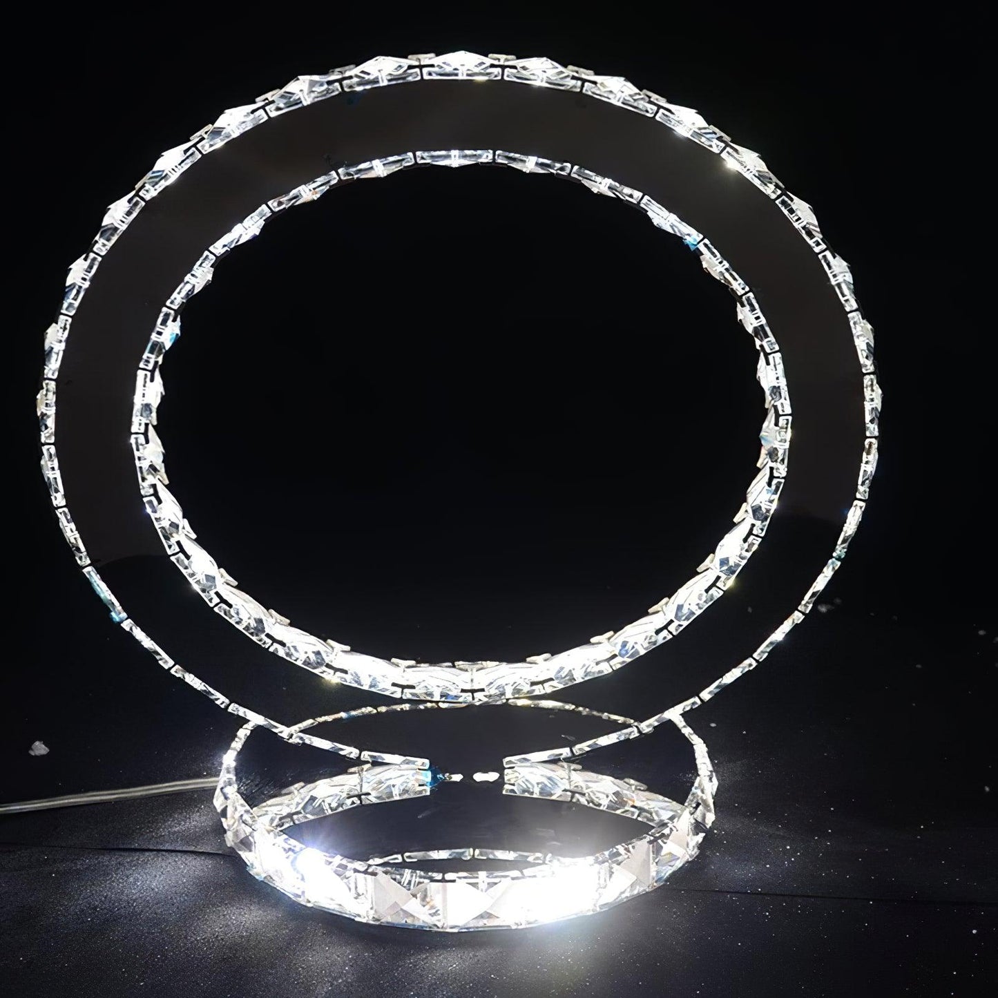 Crystal Rings Table Lamp | Stainless Steel, Crystal | Chrome