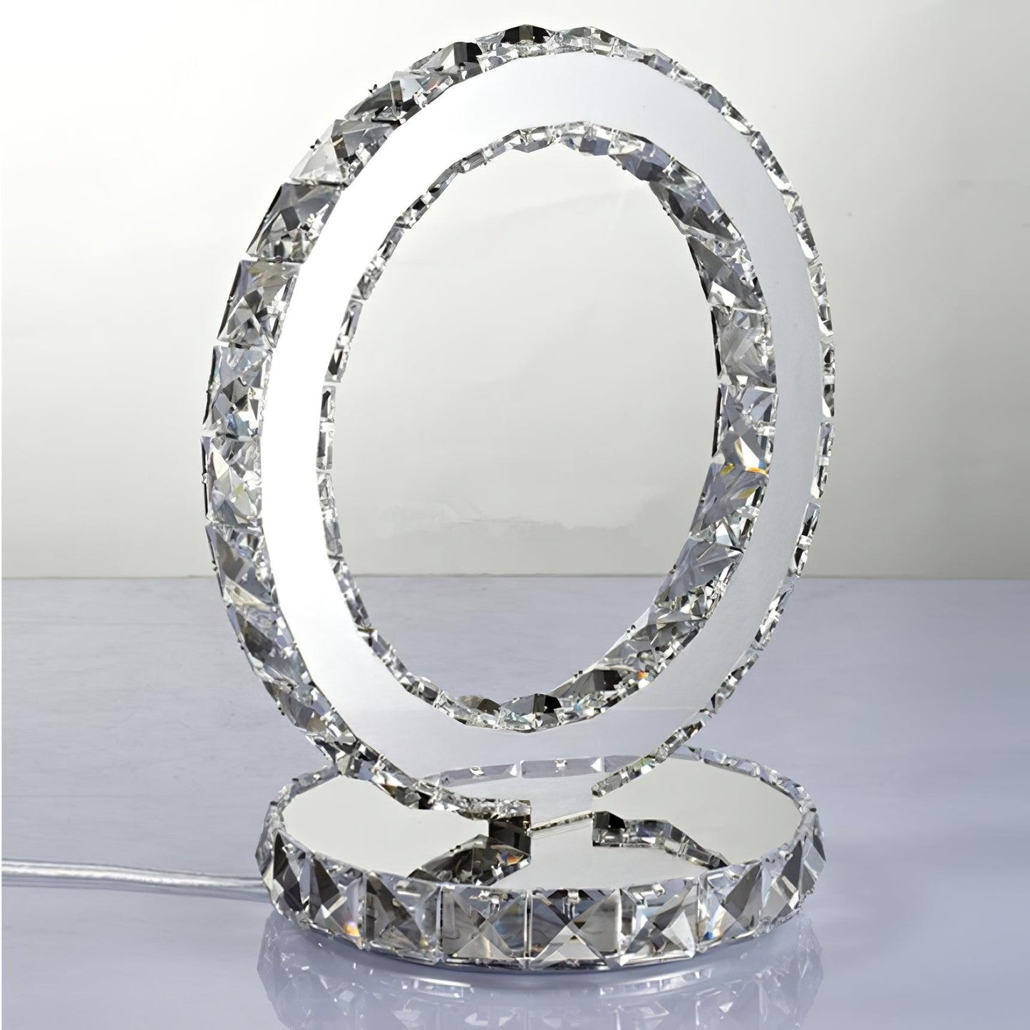 Crystal Rings Table Lamp | Stainless Steel, Crystal | Chrome