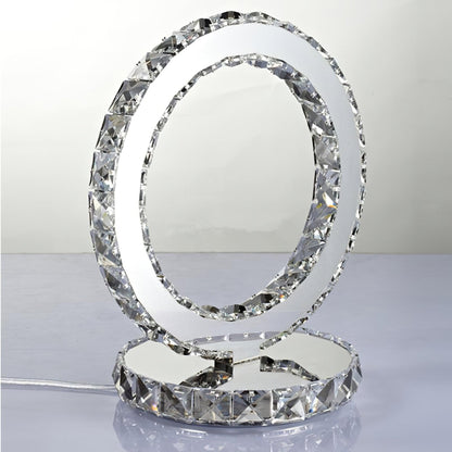 Crystal Rings Table Lamp | Stainless Steel, Crystal | Chrome