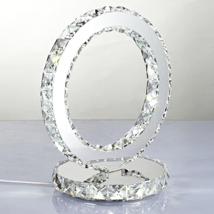 Crystal Rings Table Lamp | Stainless Steel, Crystal | Chrome