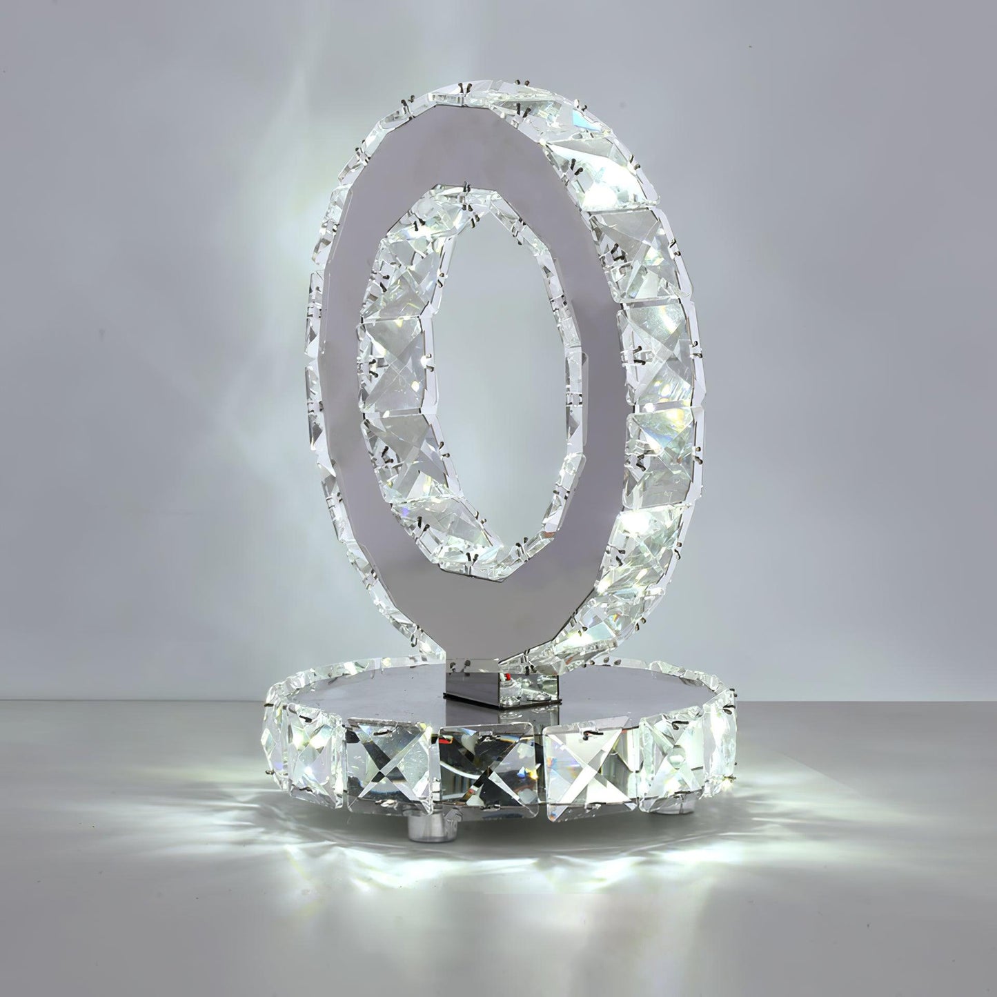 Crystal Rings Table Lamp | Stainless Steel, Crystal | Chrome