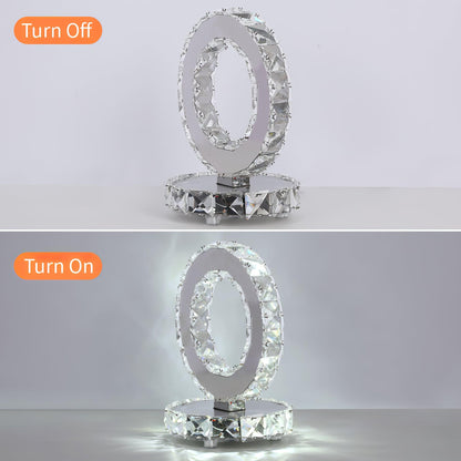 Crystal Rings Table Lamp | Stainless Steel, Crystal | Chrome