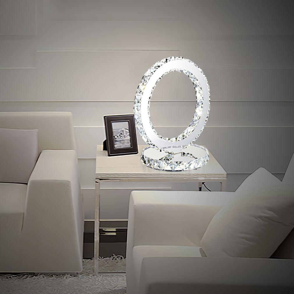 Crystal Rings Table Lamp | Stainless Steel, Crystal | Chrome