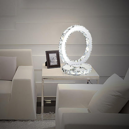 Crystal Rings Table Lamp | Stainless Steel, Crystal | Chrome