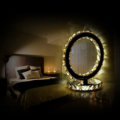 Crystal Rings Table Lamp | Stainless Steel, Crystal | Chrome
