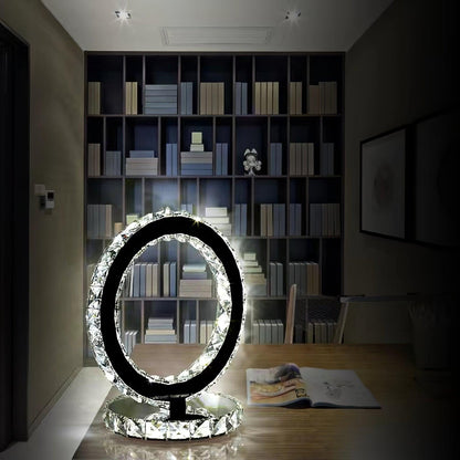 Crystal Rings Table Lamp | Stainless Steel, Crystal | Chrome