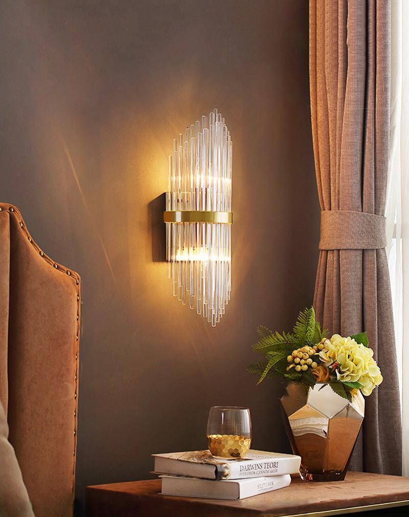 Crystal Wall Lamp | Brass & Crystal | Set of 2