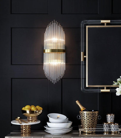 Crystal Wall Lamp | Brass & Crystal | Set of 2