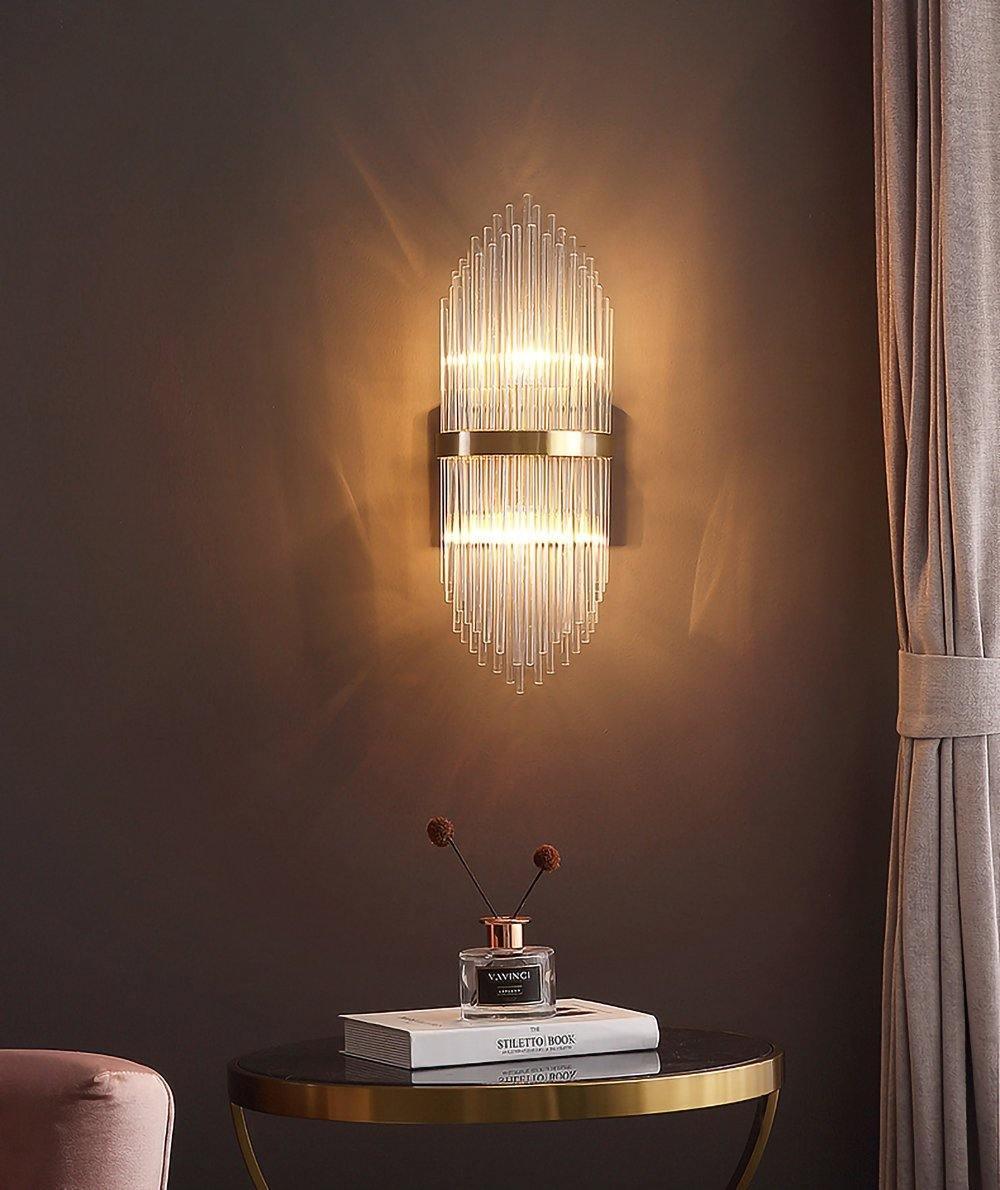 Crystal Wall Lamp | Brass & Crystal | Set of 2
