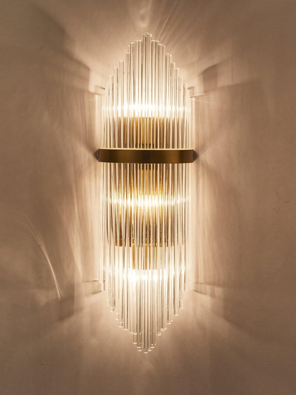 Crystal Wall Lamp | Brass & Crystal | Set of 2