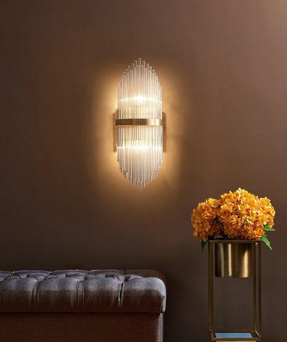 Crystal Wall Lamp | Brass & Crystal | Set of 2