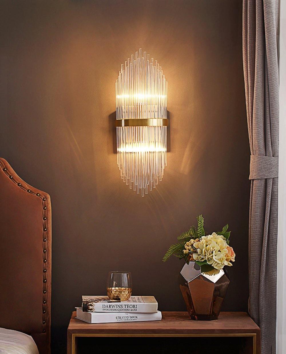 Crystal Wall Lamp | Brass & Crystal | Set of 2