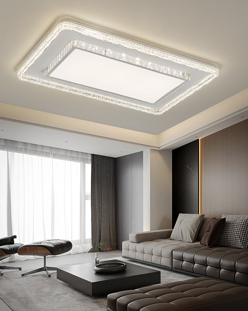 Crystalara Ceiling Light | K9 Crystal & Iron | White