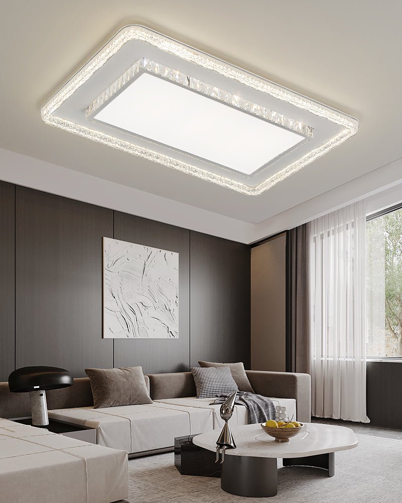 Crystalara Ceiling Light | K9 Crystal & Iron | White