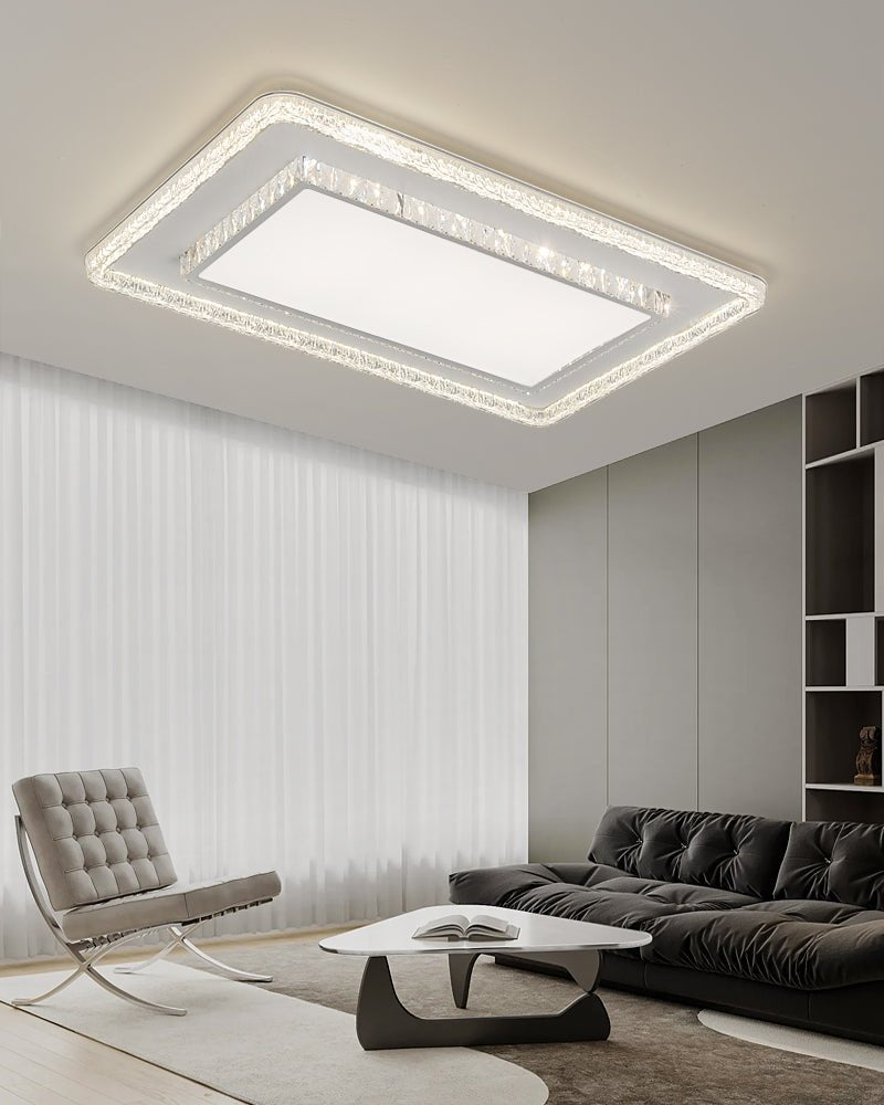 Crystalara Ceiling Light | K9 Crystal & Iron | White