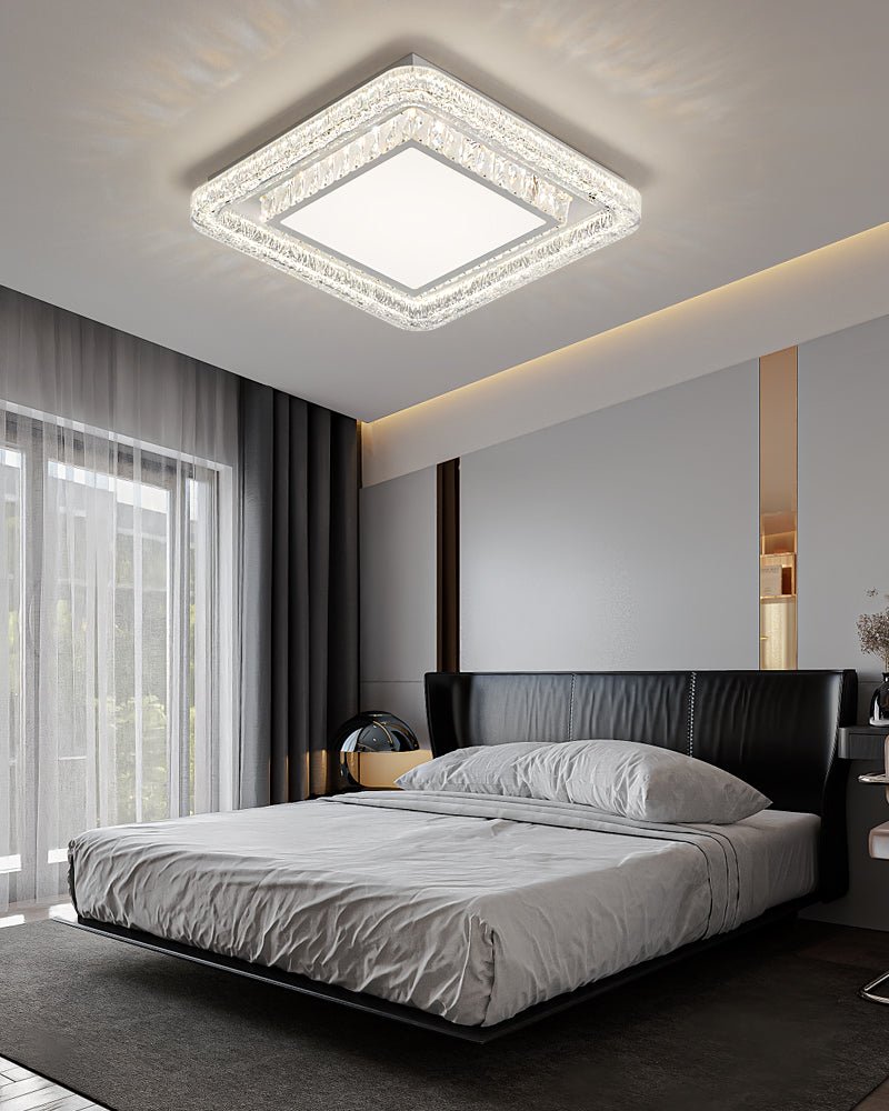 Crystalara Ceiling Light | K9 Crystal & Iron | White