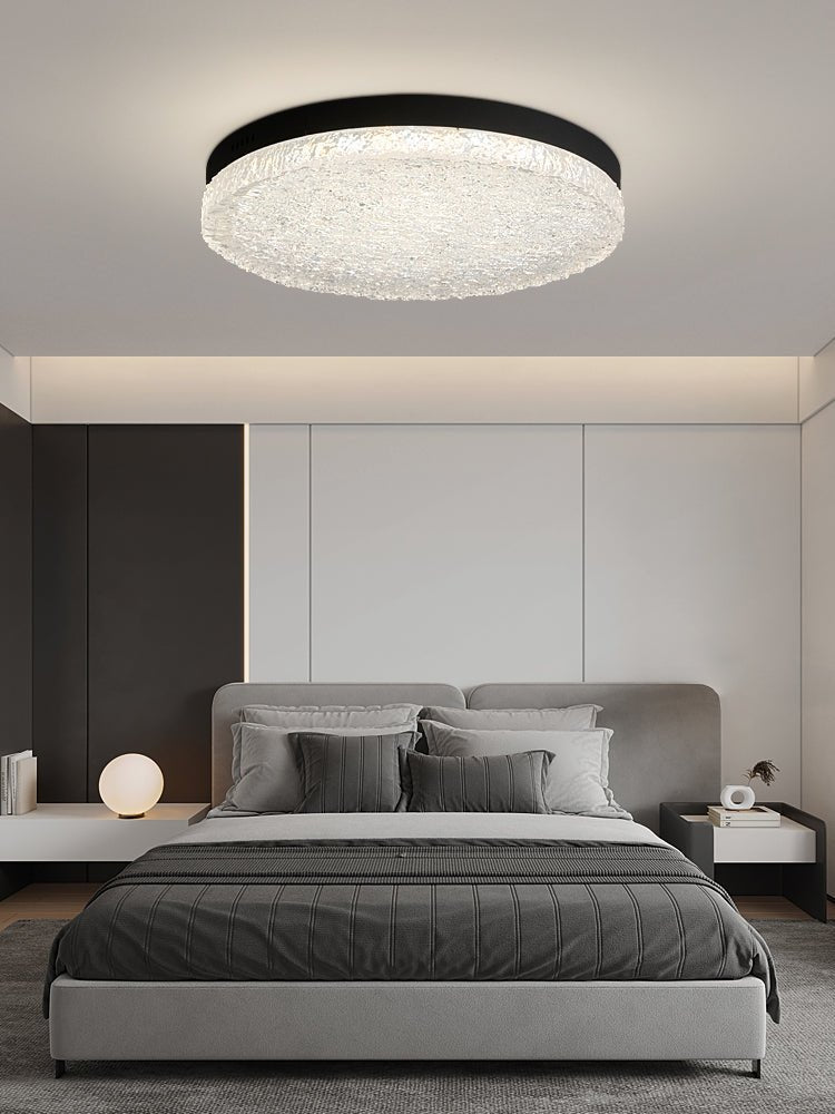 Crystalia Resin Ceiling Light | Black Iron Frame | Clear Shade