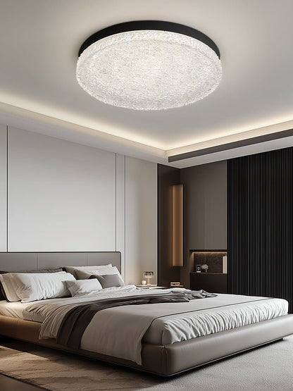 Crystalia Resin Ceiling Light | Black Iron Frame | Clear Shade