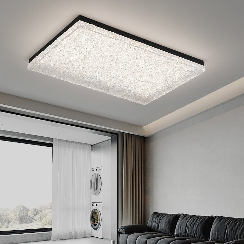 Crystalia Resin Ceiling Light | Black Iron Frame | Clear Shade