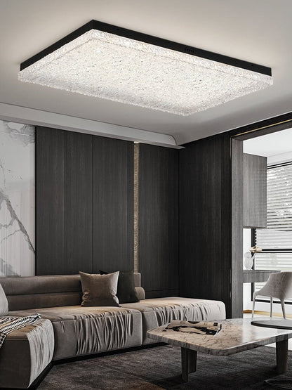 Crystalia Resin Ceiling Light | Black Iron Frame | Clear Shade
