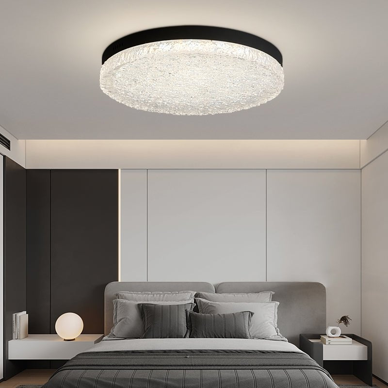 Crystalia Resin Ceiling Light | Black Iron Frame | Clear Shade