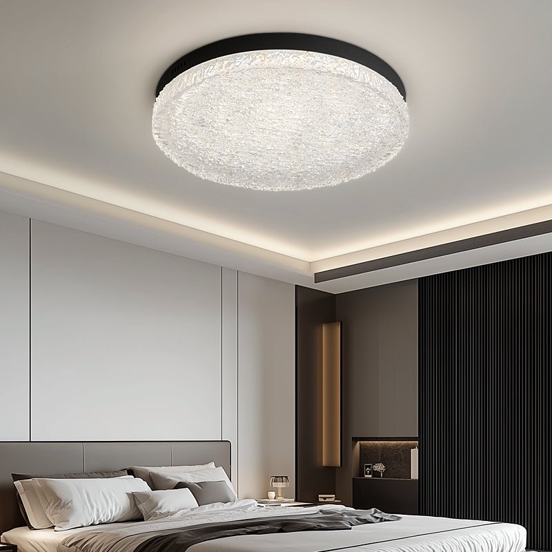 Crystalia Resin Ceiling Light | Black Iron Frame | Clear Shade