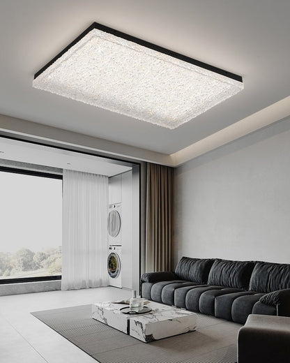 Crystalia Resin Ceiling Light | Black Iron Frame | Clear Shade