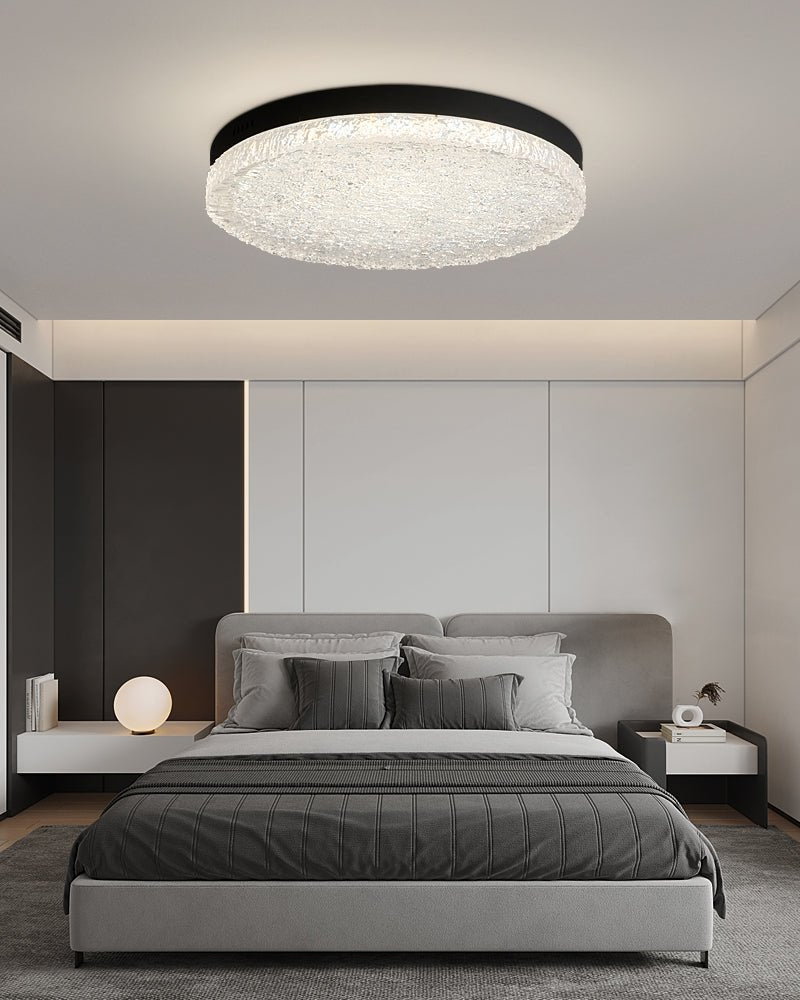 Crystalia Resin Ceiling Light | Black Iron Frame | Clear Shade