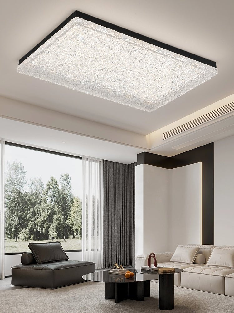 Crystalia Resin Ceiling Light | Black Iron Frame | Clear Shade