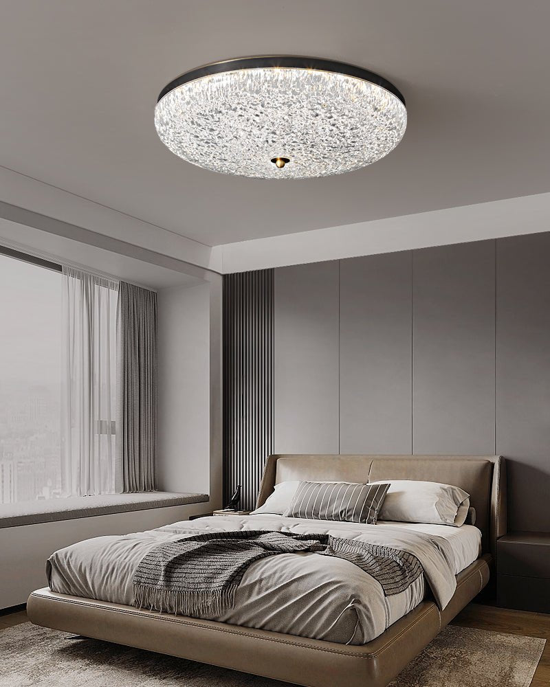 Crystalline Round Ceiling Lamp | Brass & Acrylic | Various Sizes