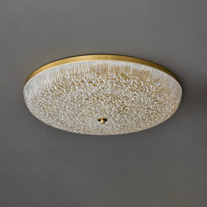 Crystalline Round Ceiling Lamp | Brass & Acrylic | Various Sizes