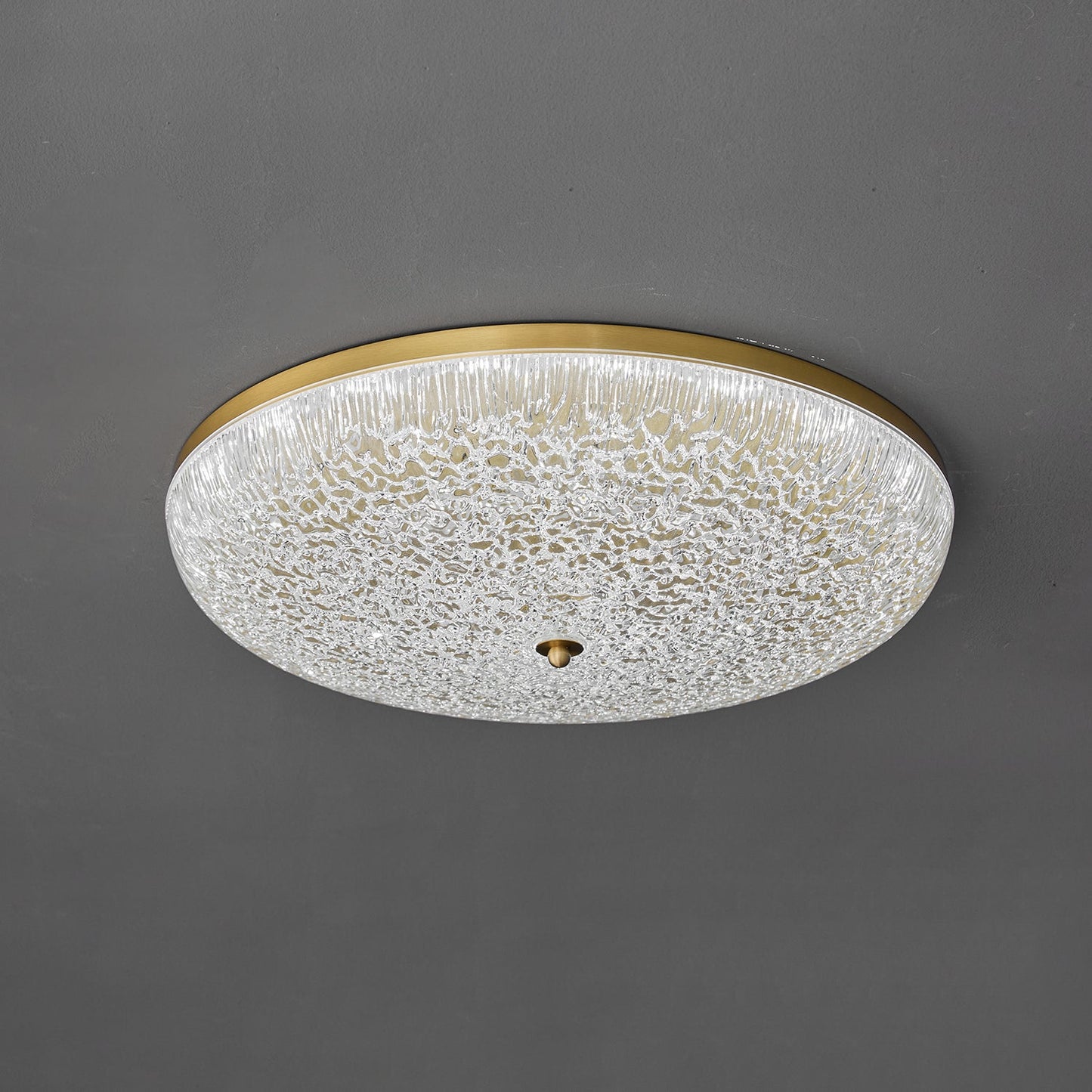 Crystalline Round Ceiling Lamp | Brass & Acrylic | Various Sizes