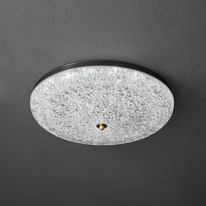 Crystalline Round Ceiling Lamp | Brass & Acrylic | Various Sizes