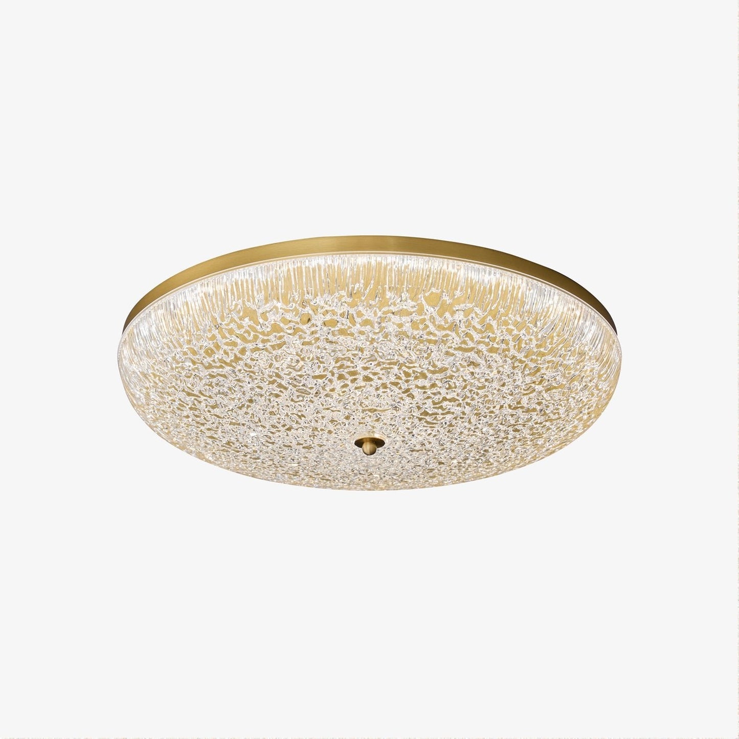 Crystalline Round Ceiling Lamp | Brass & Acrylic | Various Sizes