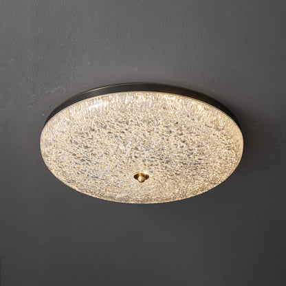Crystalline Round Ceiling Lamp | Brass & Acrylic | Various Sizes