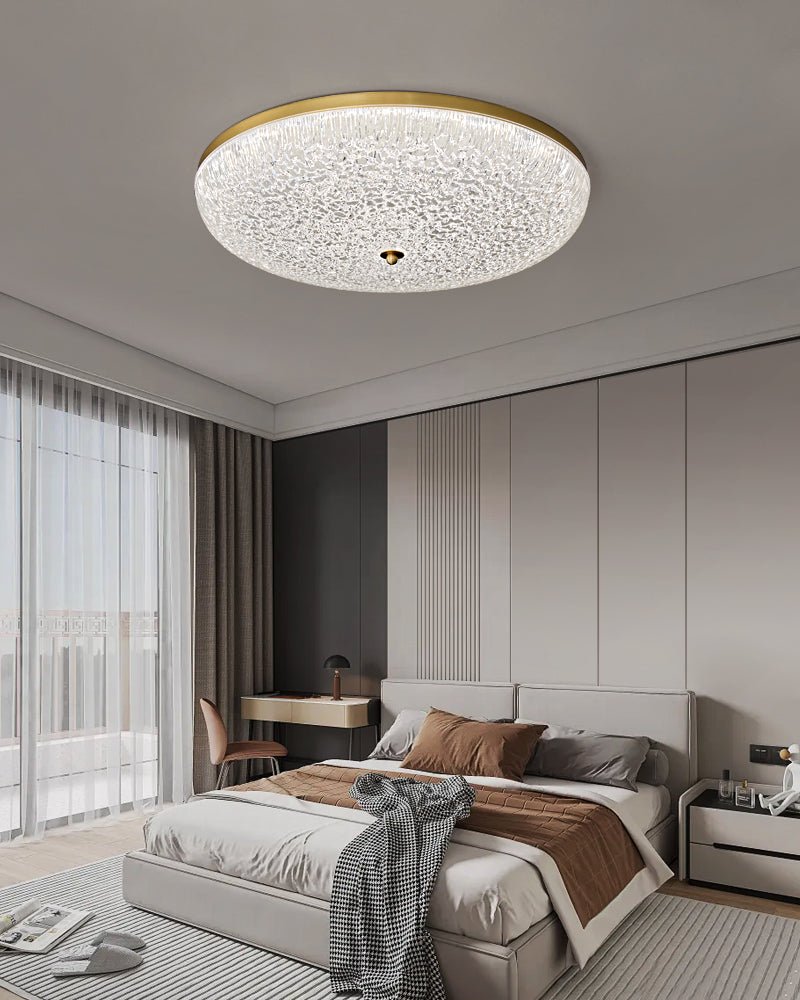 Crystalline Round Ceiling Lamp | Brass & Acrylic | Various Sizes