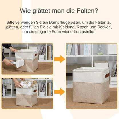 Canvas Storage Cube Box | High-Quality Fabric | 3 Pack