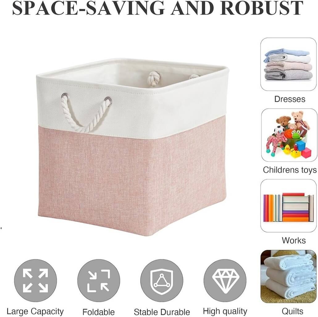 Storage Boxes | Canvas & EVA | Large 41.6L, 13"x15"x13"