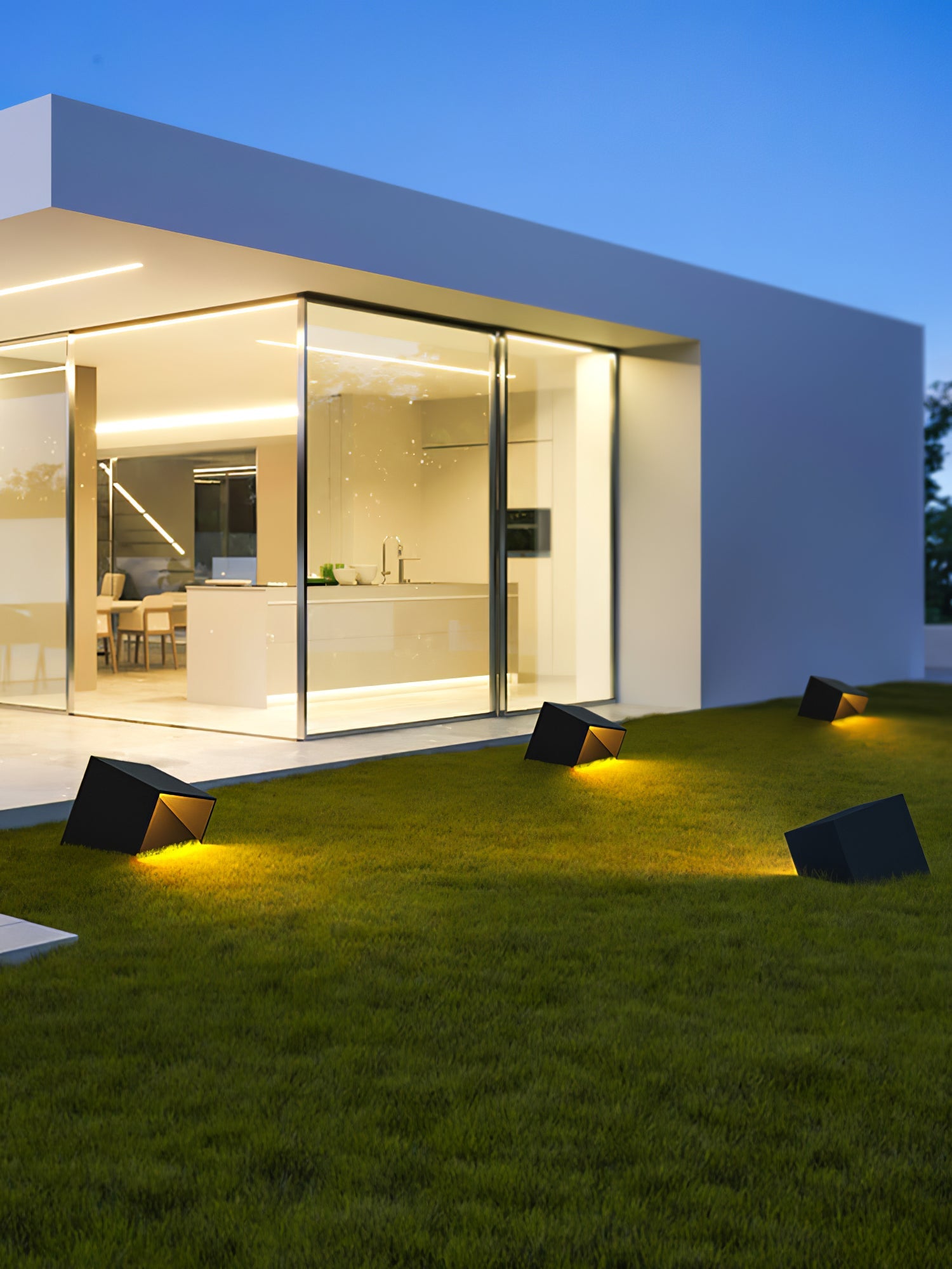 Cube Garden Light | Stainless Steel | Black