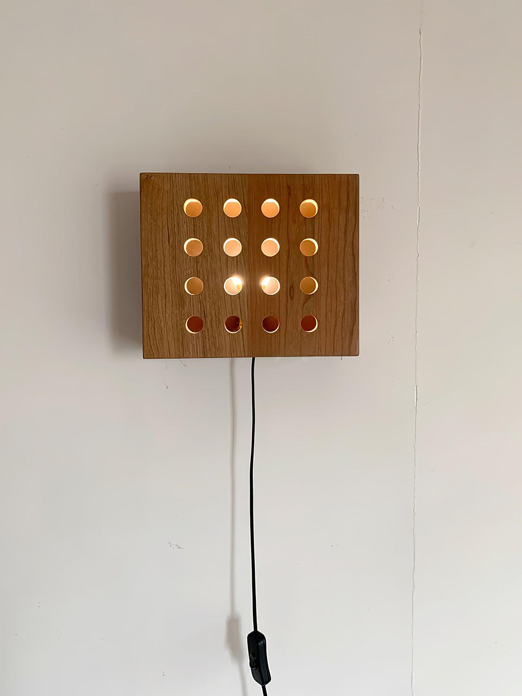 Cubiform Wall Lamp | Cherry Wood | Set of 2