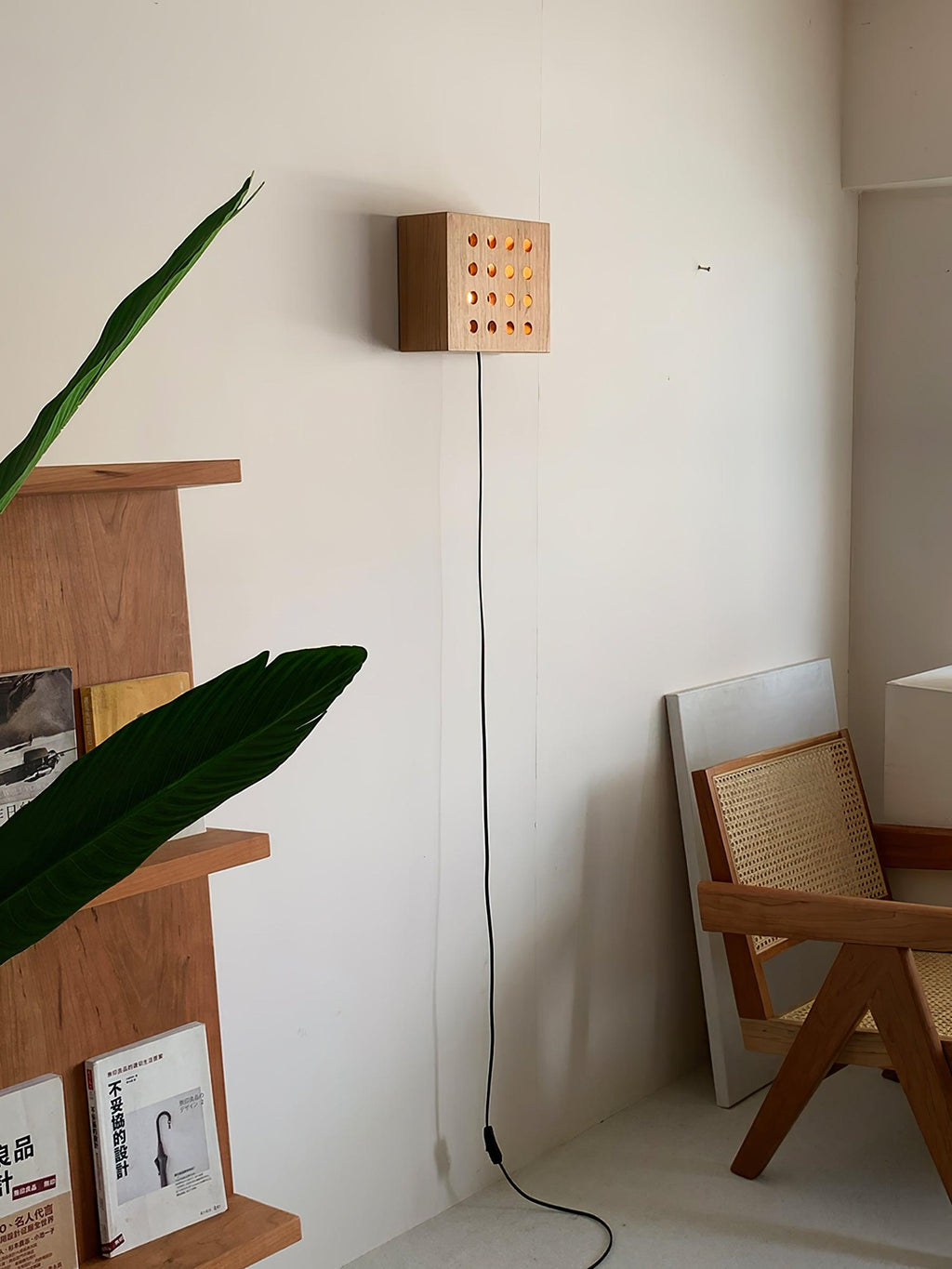 Cubiform Wall Lamp | Cherry Wood | Set of 2