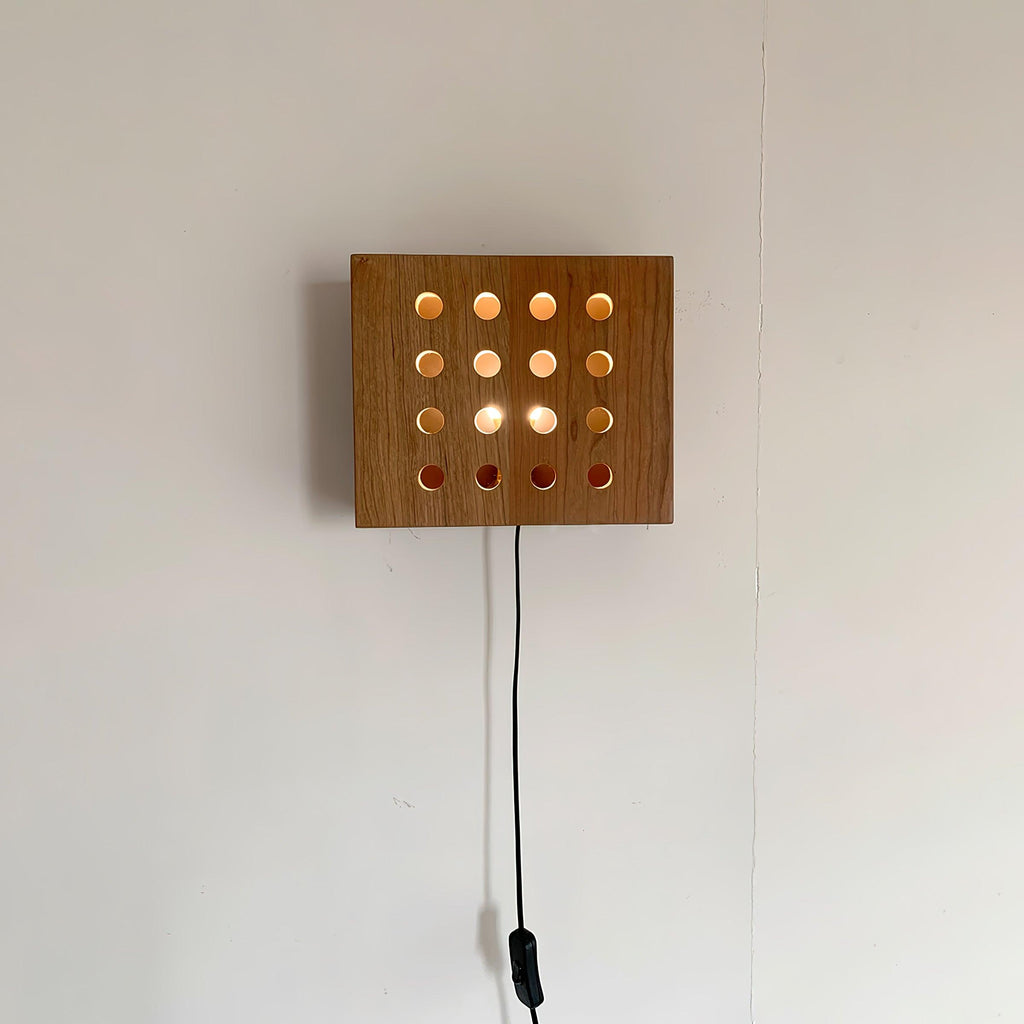 Cubiform Wall Lamp | Cherry Wood | Set of 2
