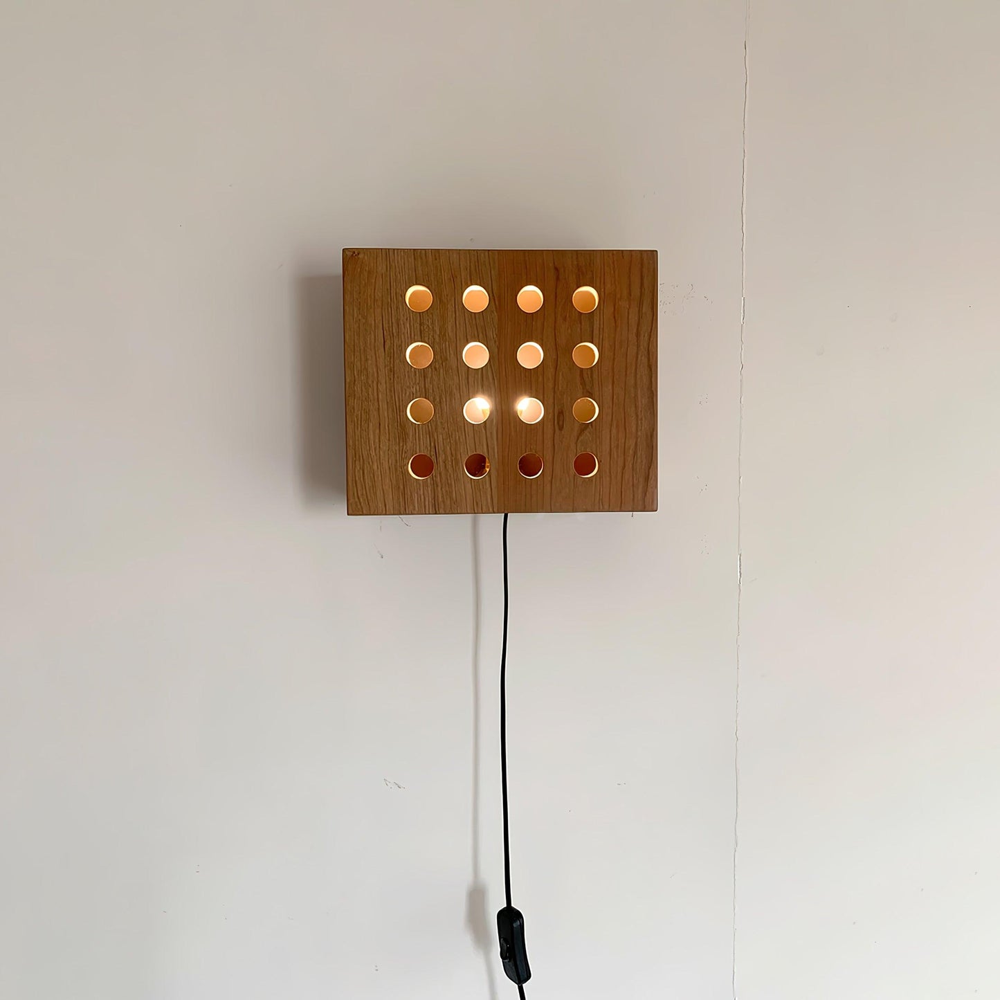 Cubiform Wall Lamp | Cherry Wood | Set of 2