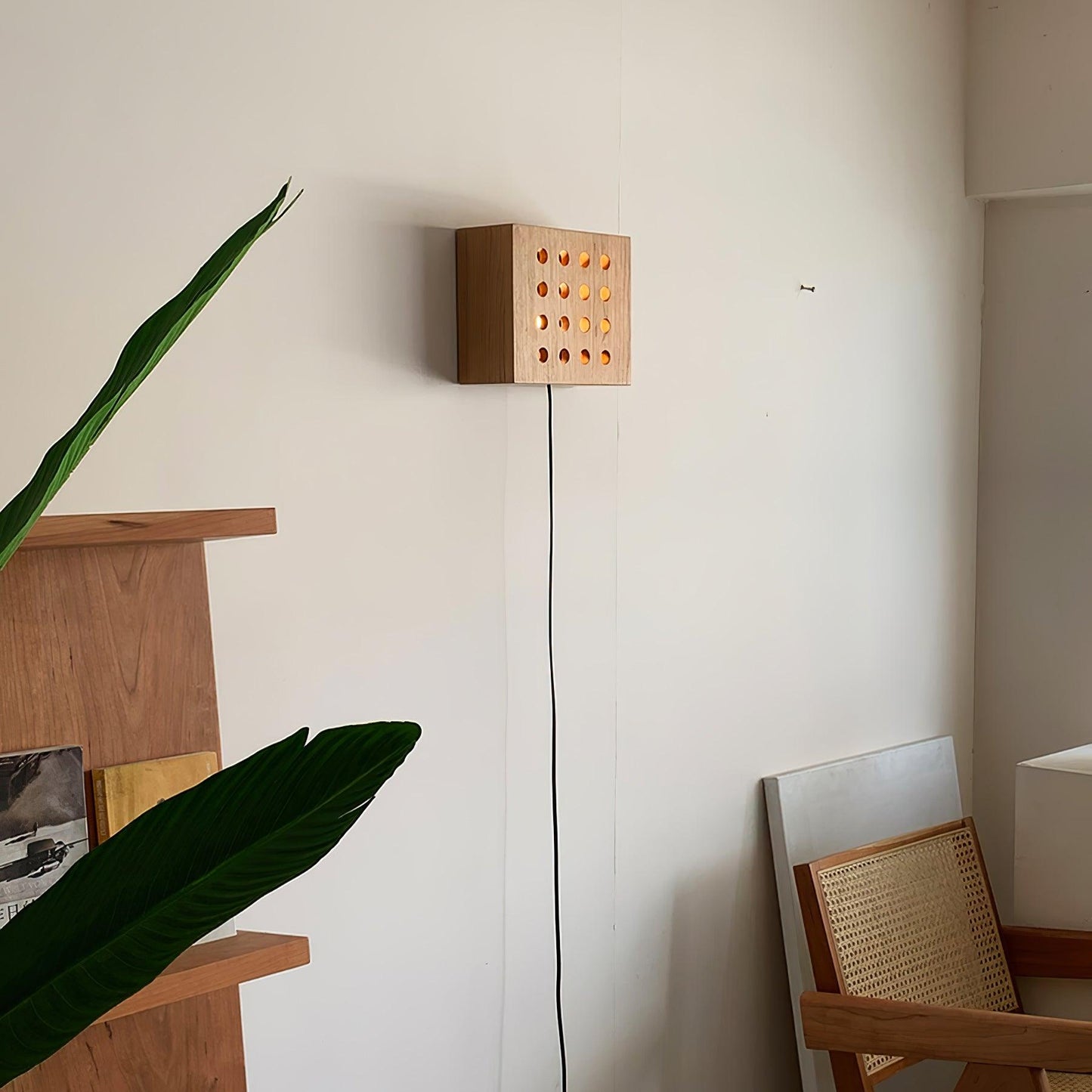 Cubiform Wall Lamp | Cherry Wood | Set of 2