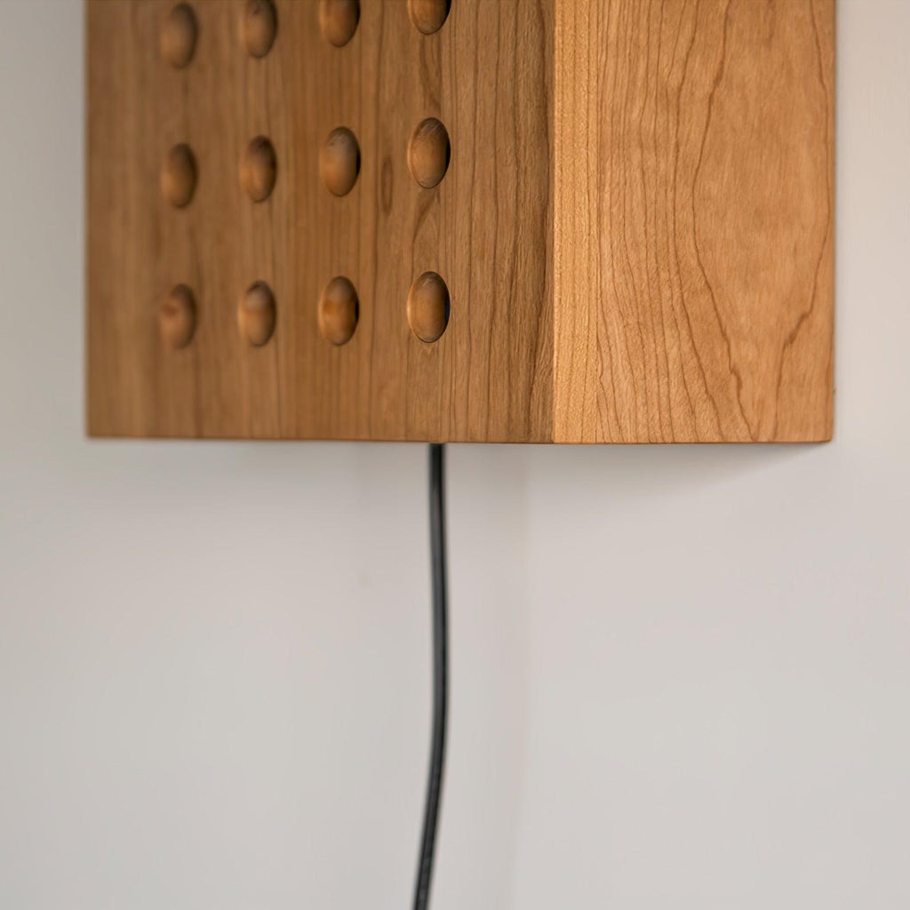 Cubiform Wall Lamp | Cherry Wood | Set of 2