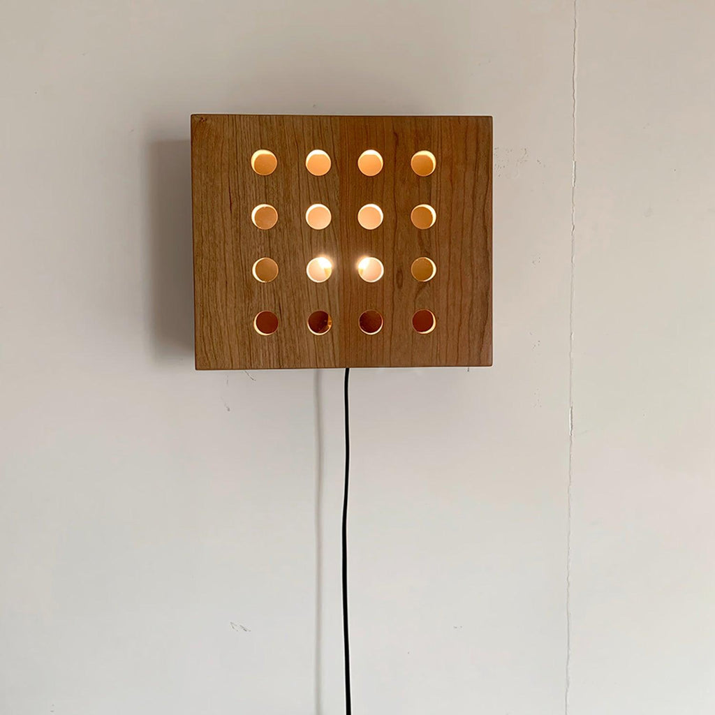 Cubiform Wall Lamp | Cherry Wood | Set of 2