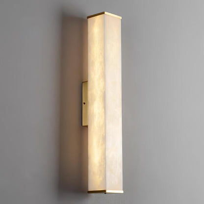 Cuboid Wall Light | Alabaster & Brass | Modern Design