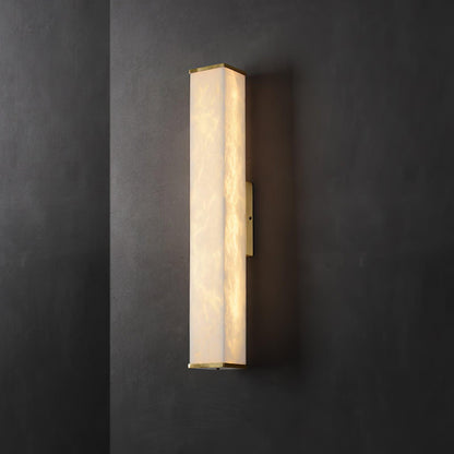 Cuboid Wall Light | Alabaster & Brass | Modern Design