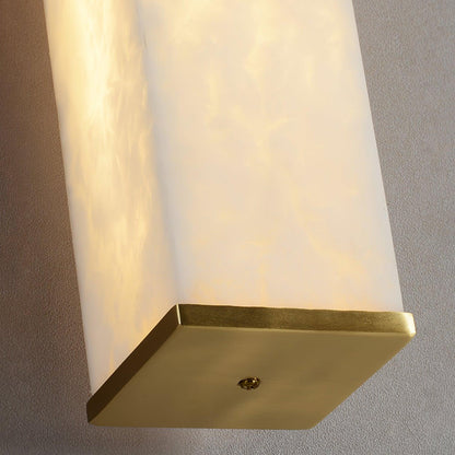 Cuboid Wall Light | Alabaster & Brass | Modern Design